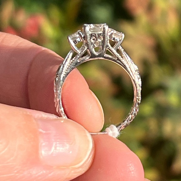 Sterling Silver CZ Engagement Ring - Picture 3 of 6